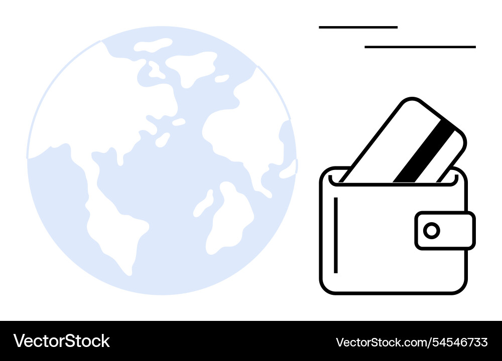 Digital global wallet in minimal design featuring Digital global wallet in minimal design featuring Vector Image