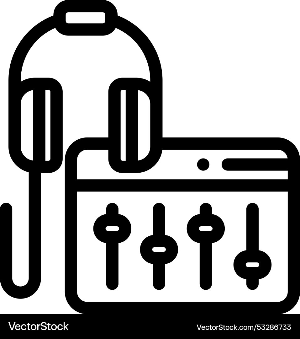 Equalizer icon thin linear style design isolated Equalizer icon thin linear style design isolated vector image