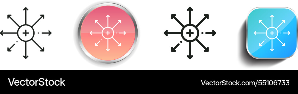 Ion icon thin linear regular and button style vector image