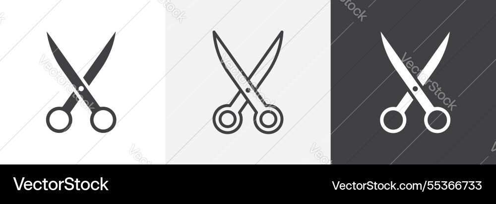 Scissors icons collection graphic designs for ui Vector Image