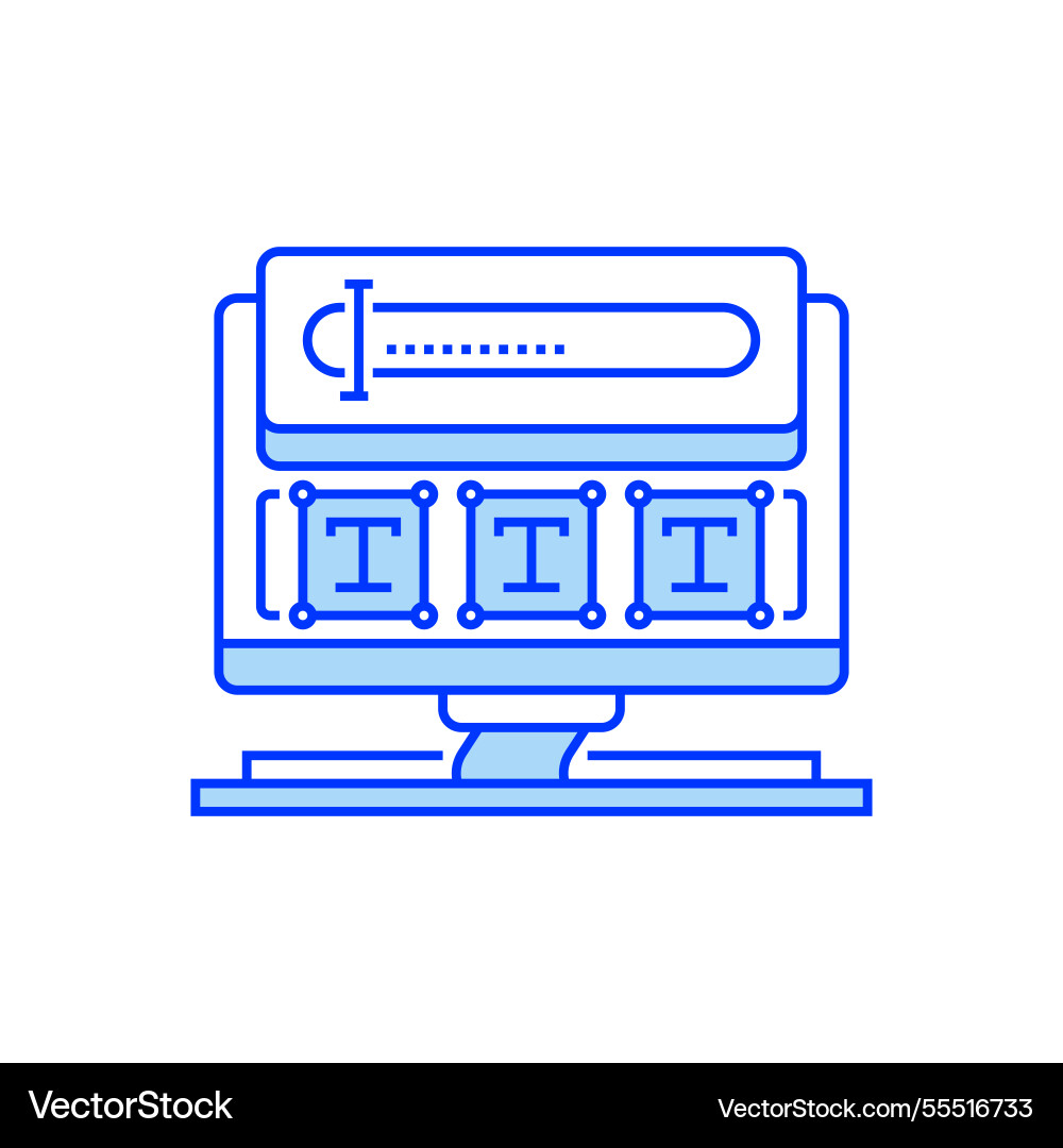 Text input field filled line icon linear style Text input field filled line icon linear style vector image