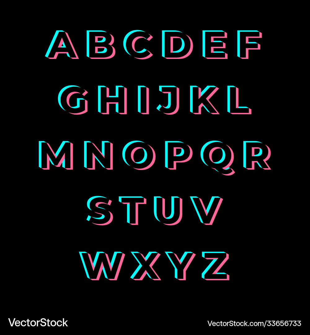 TikTok Font - Trendy Video Font Vector Image