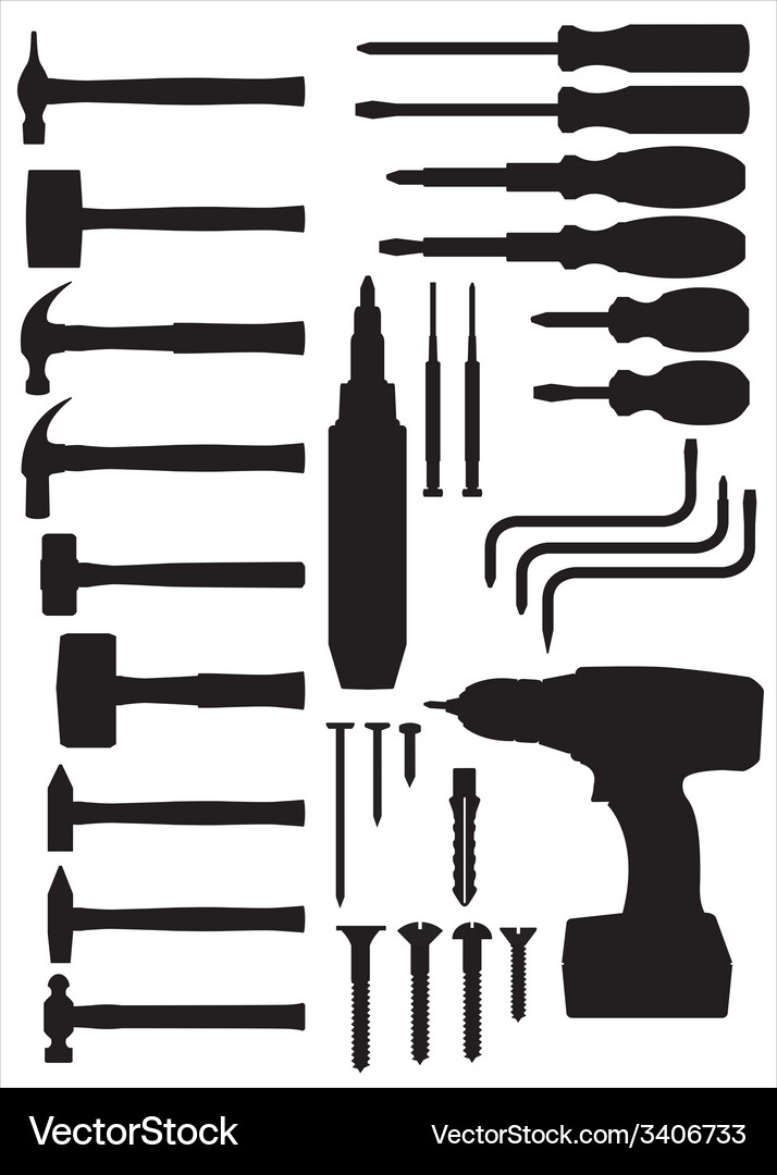 Tool Silhouettes Vector Image