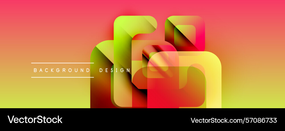 Vibrant abstract design features overlapping Vector Image