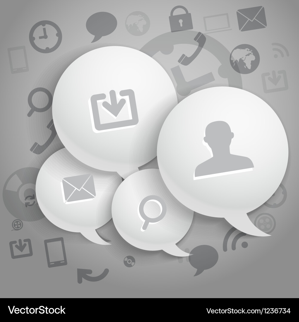 Abstract composition of speech clouds with modern vector image