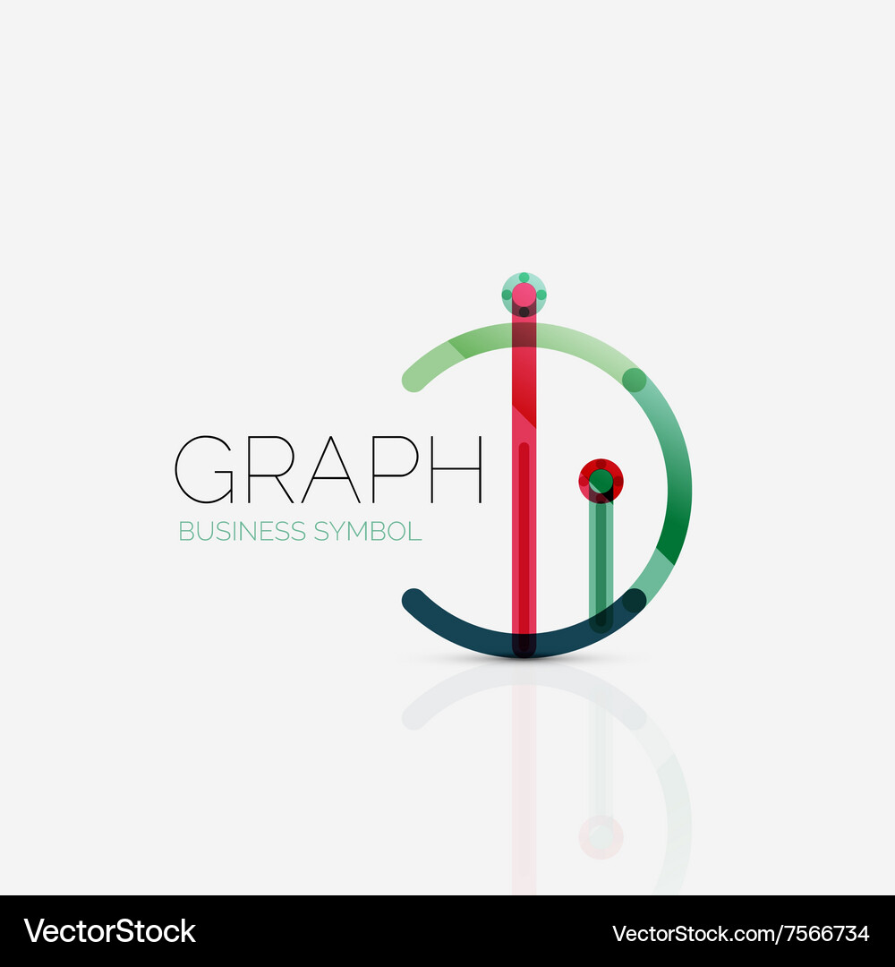 Abstract logo idea linear chart or graph Vector Image