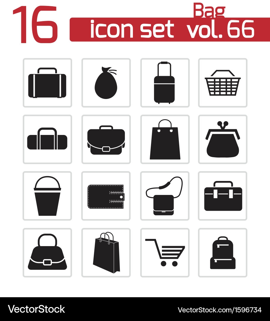 Black Bag Icon Set - Kollektion Vektorbild