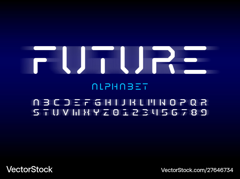 Futuristic style font design alphabet letters Futuristic style font design alphabet letters vector image