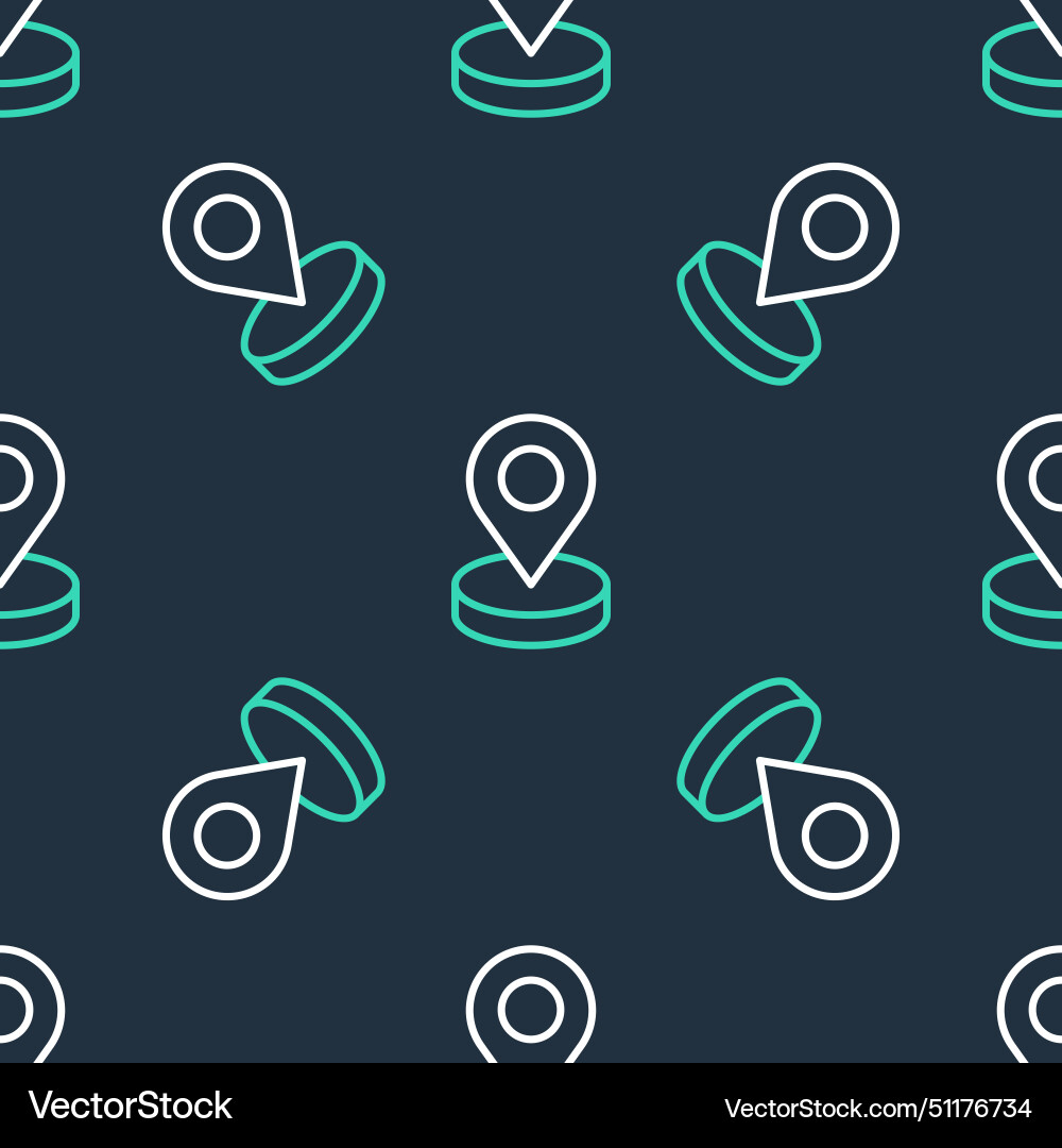 Line map pin icon isolated seamless pattern Vector Image