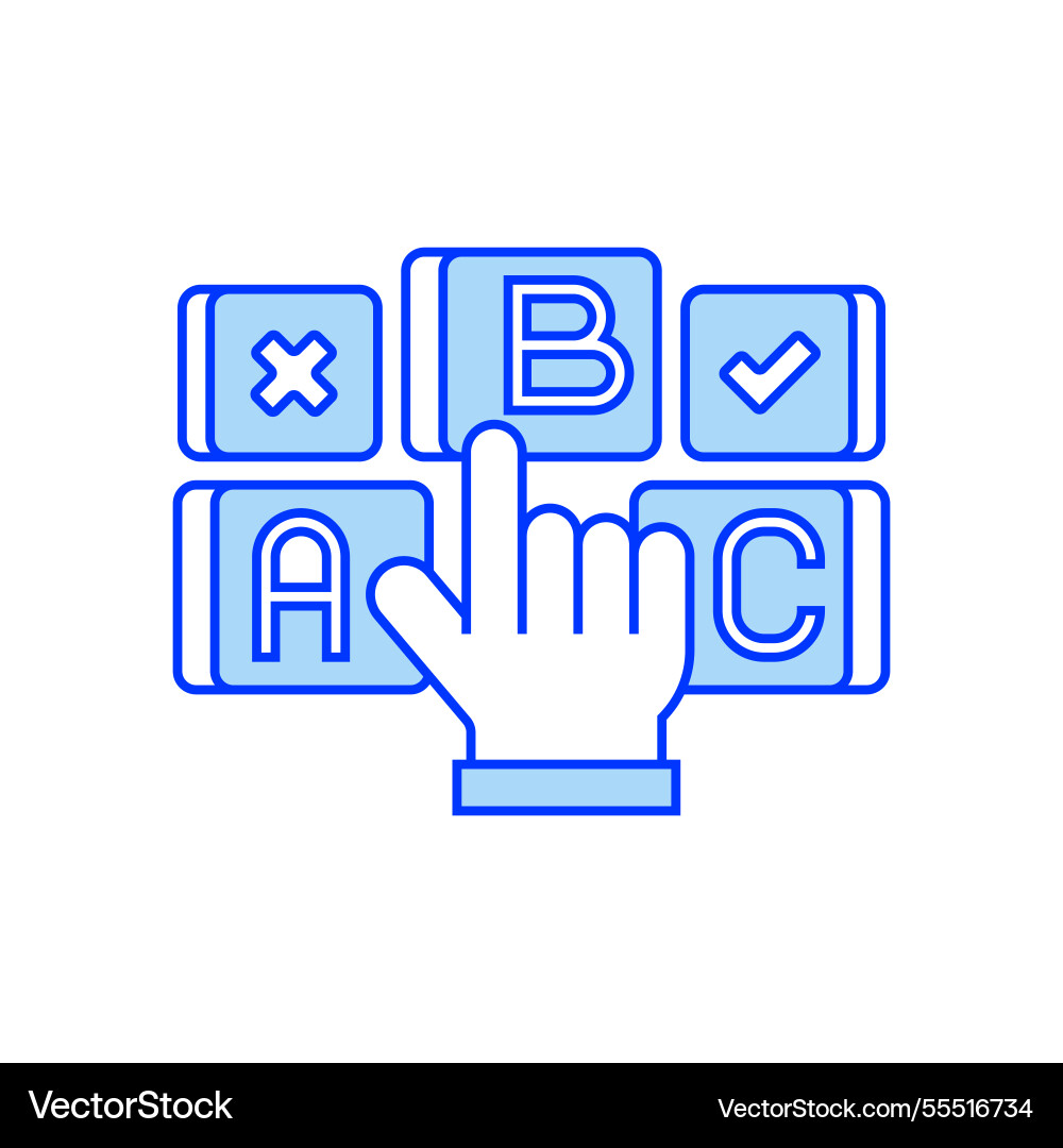 Multiple choice filled line icon linear style Vector Image