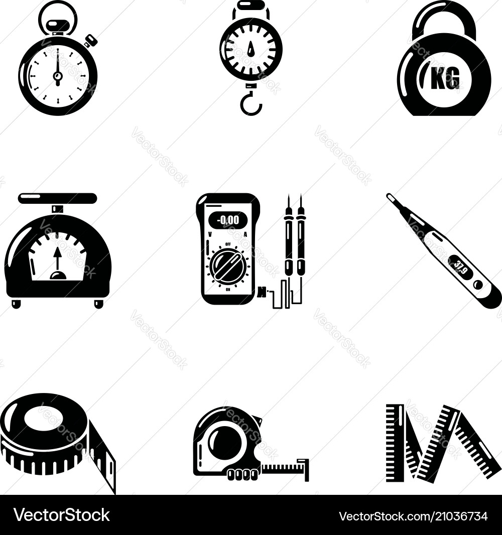 Quantify icons set simple style Quantify icons set simple style vector image