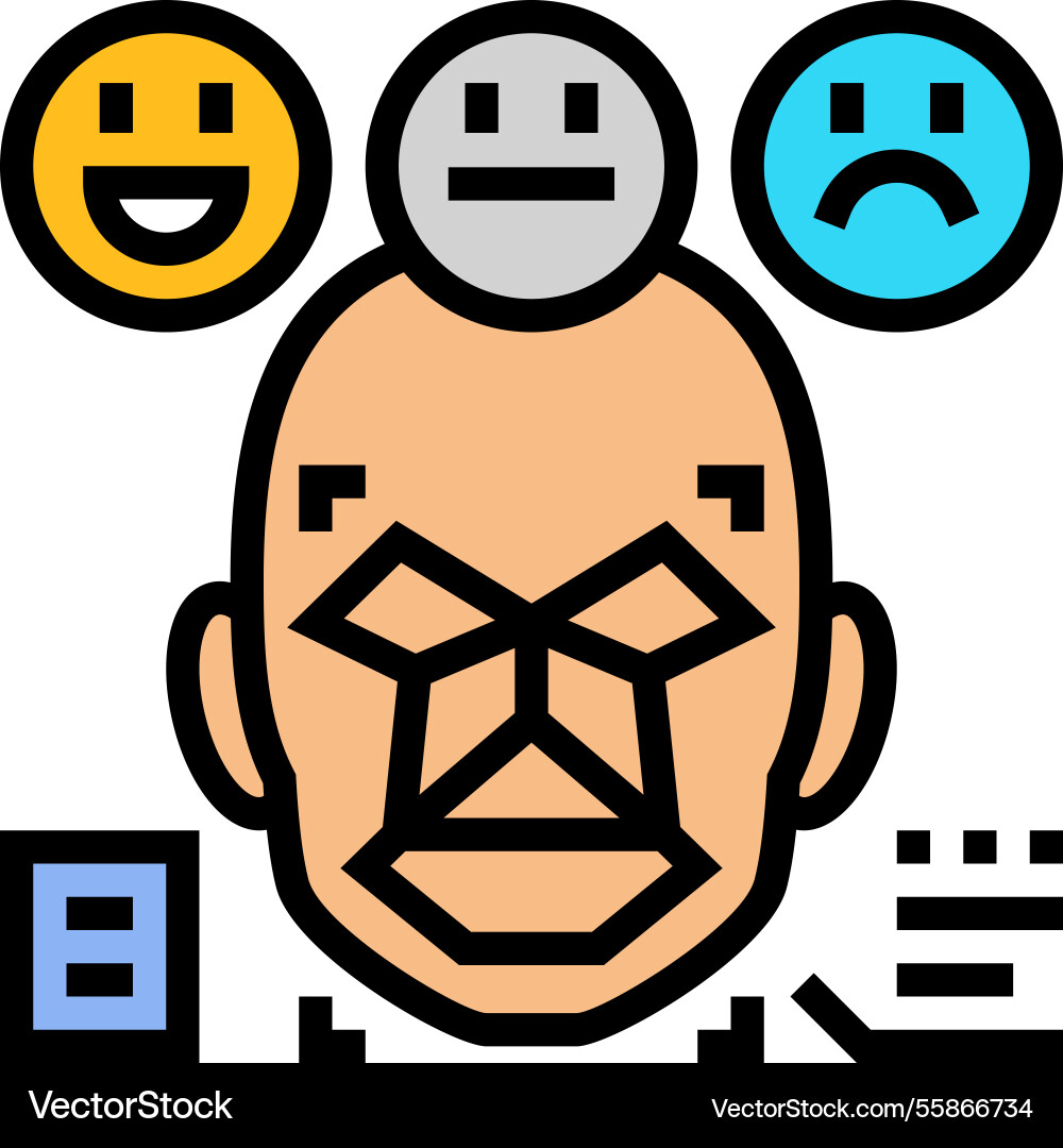 Sentiment analysis face nlp color icon vector image