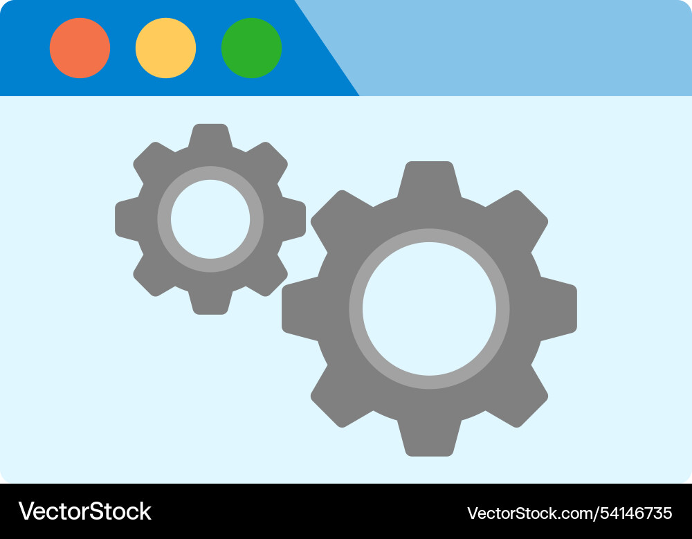 Browser setting flat icon design vector image