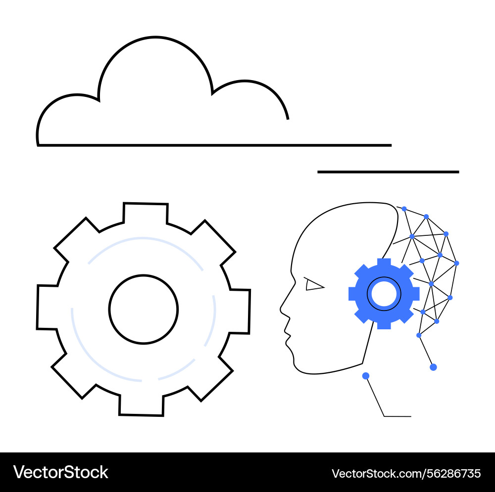 Cloud technology integration with artificial Cloud technology integration with artificial vector image