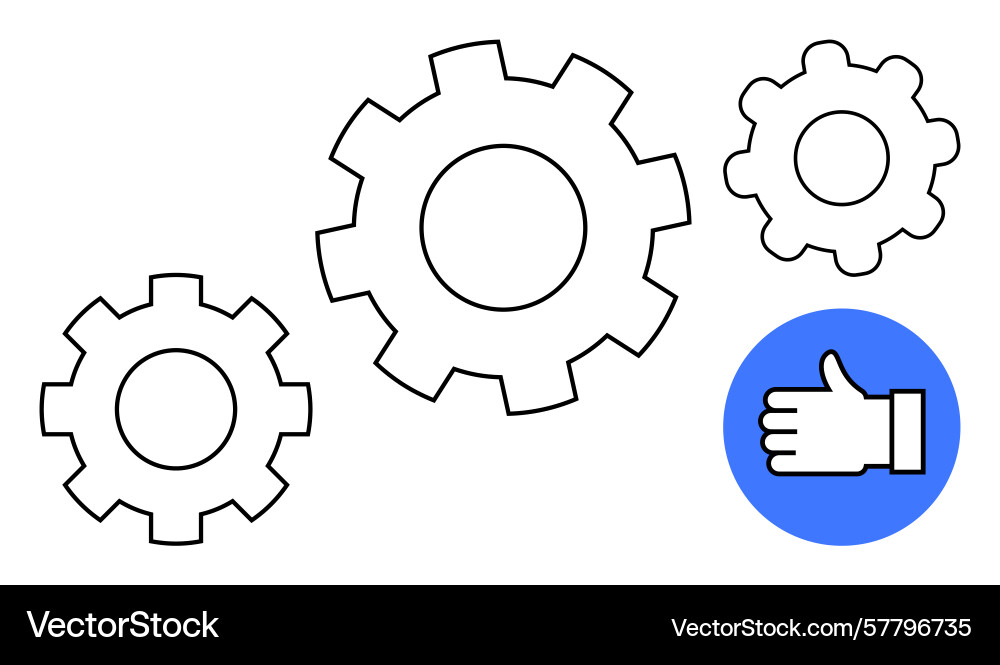 Collaboration and workflow optimization with gears Collaboration and workflow optimization with gears vector image