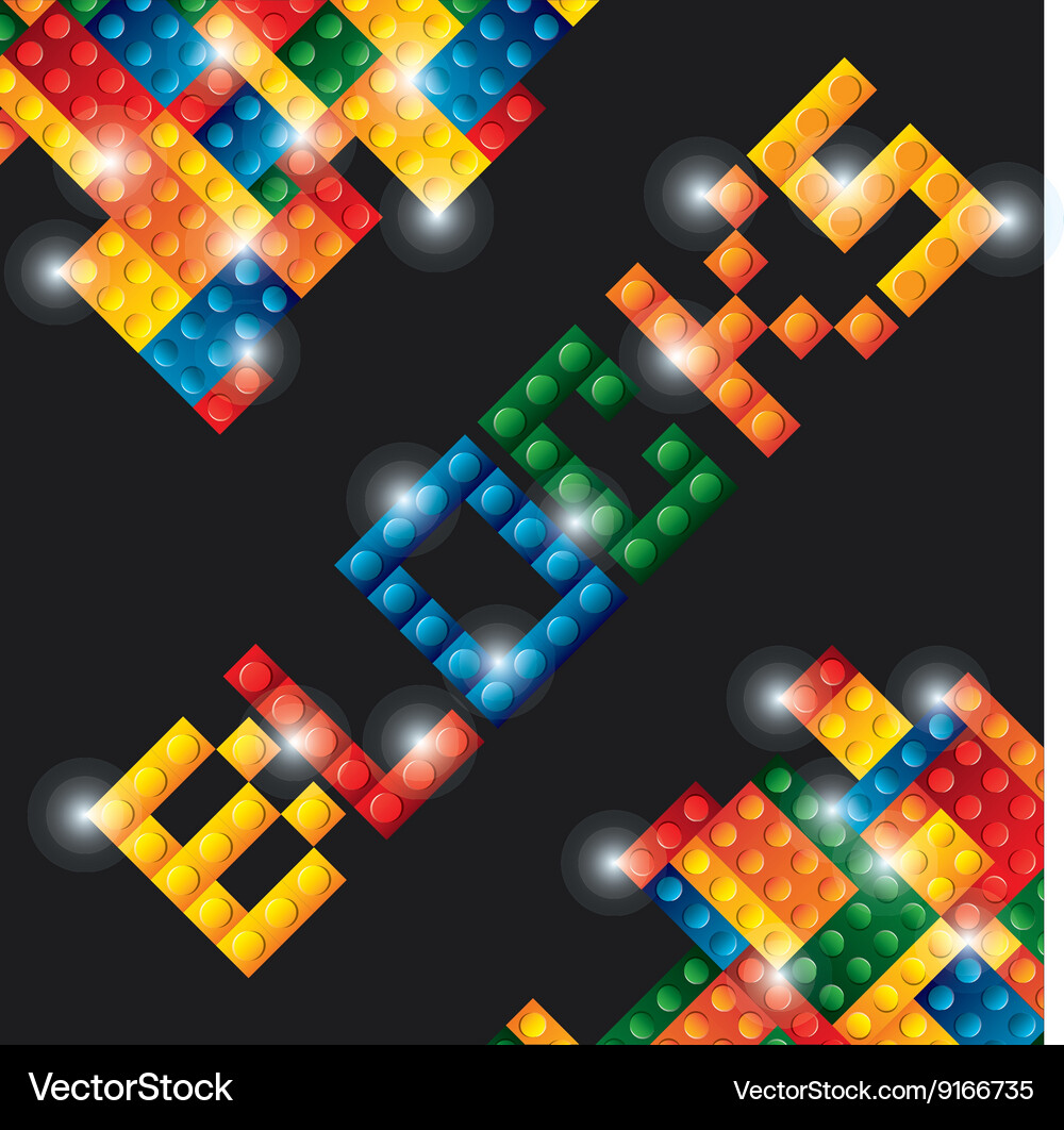Colorful Building Blocks Pattern Vector Image