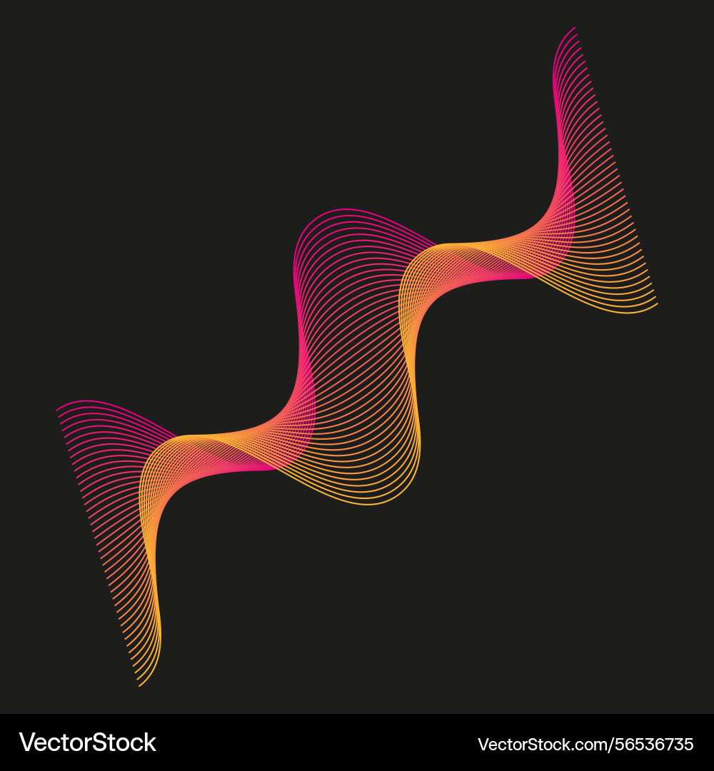 Curved wave lines gradient flowing form neon Curved wave lines gradient flowing form neon vector image
