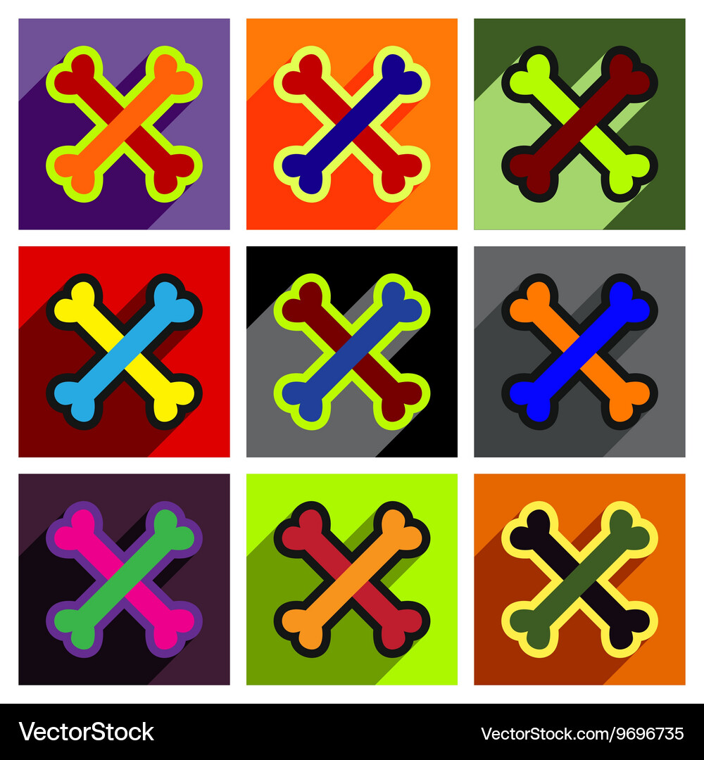 Flat with shadow concept cross bones stacked Vector Image