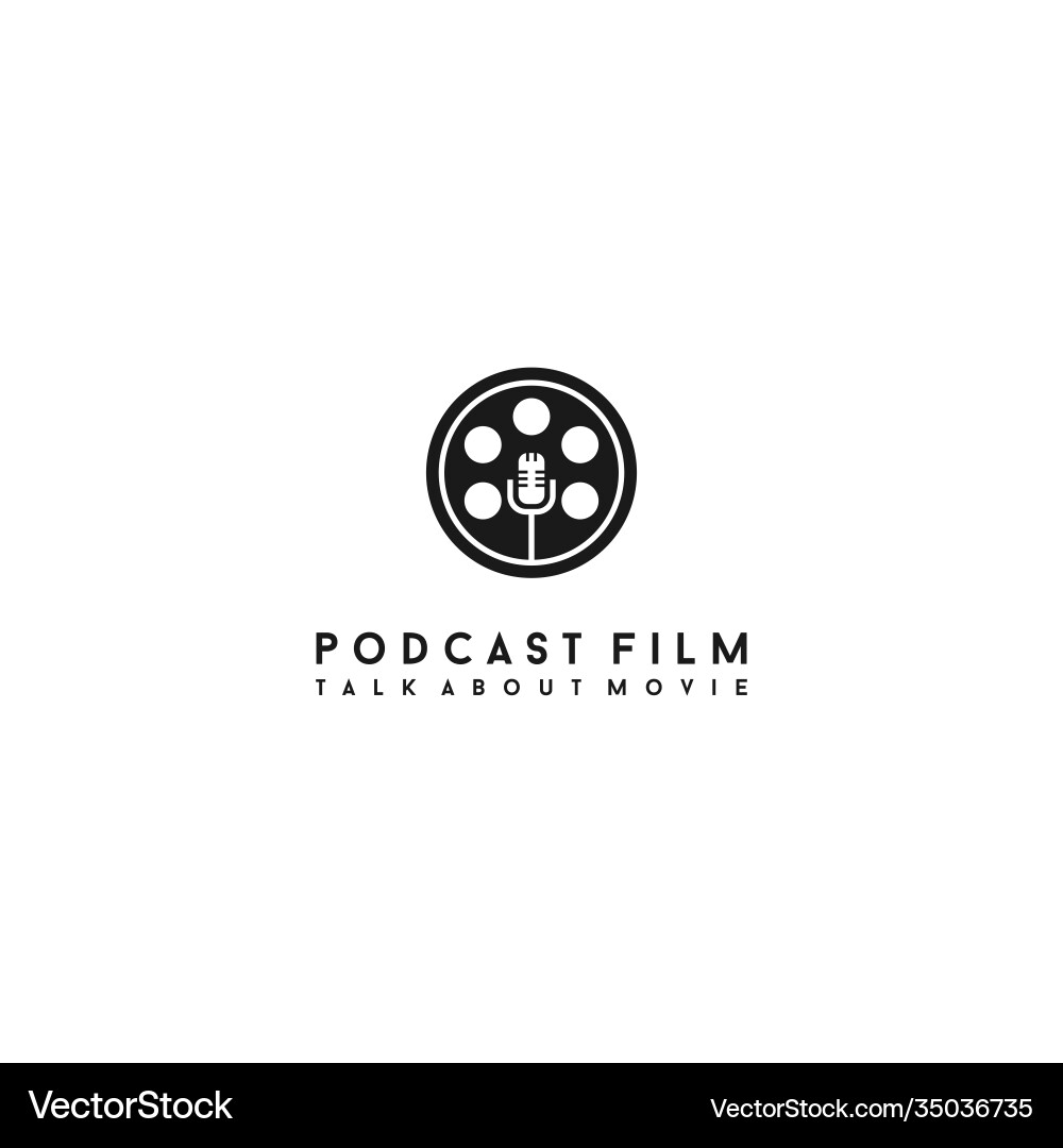 Movie podcast logo design Movie podcast logo design vector image