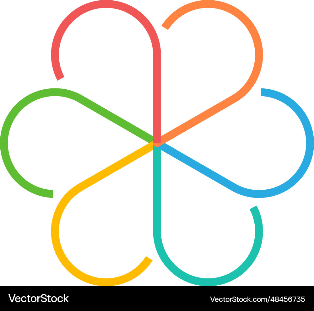 Six step chart layout color line shape template Six step chart layout color line shape template vector image