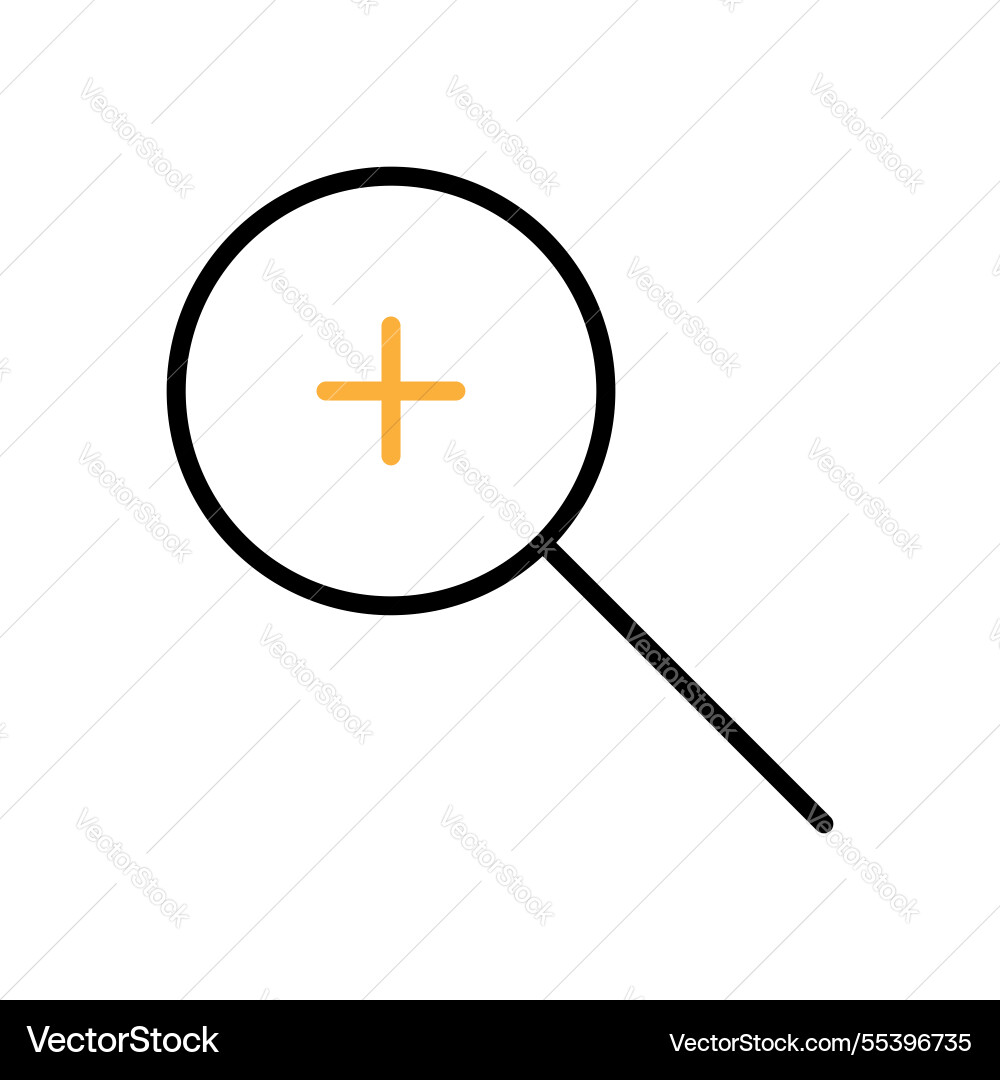Two color zoom plus tool graphics design icon flat vector image