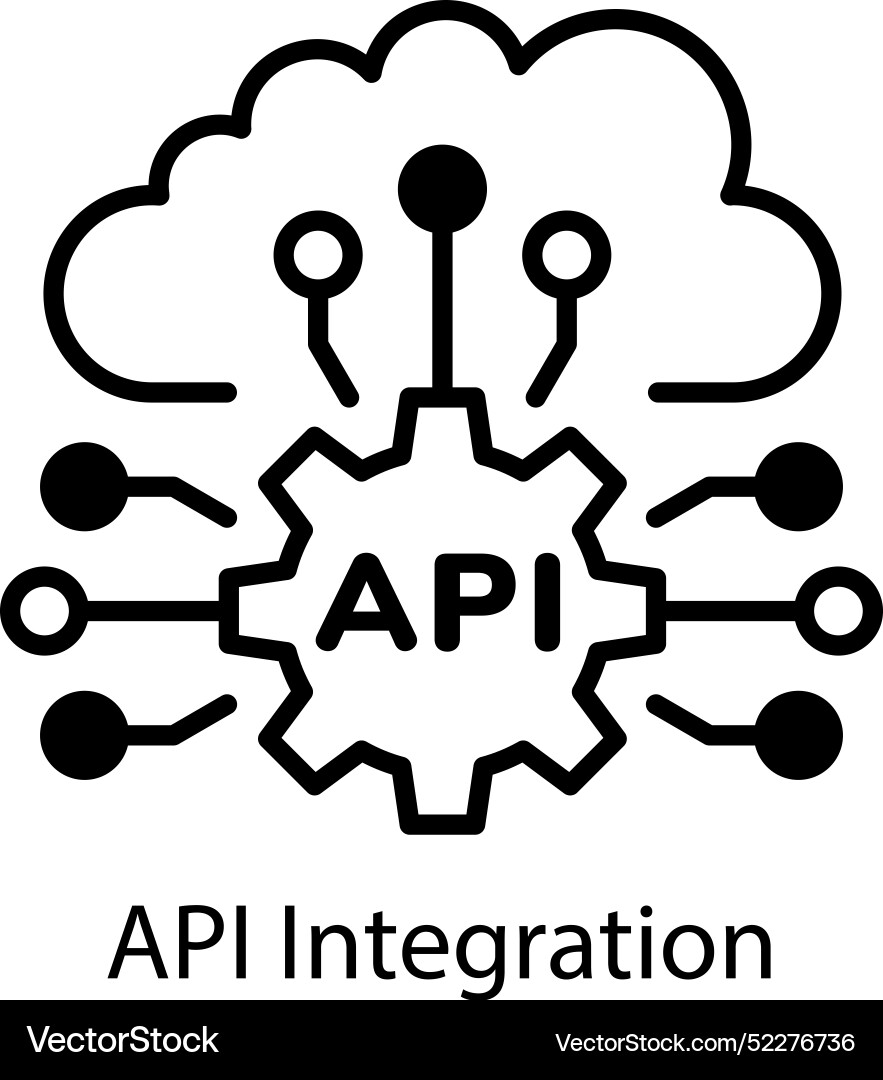 Api integration vector image