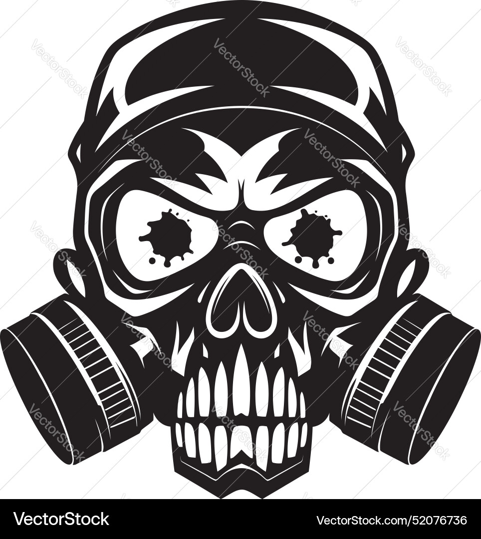 Contaminated crusader icon with skull in gas mask Contaminated crusader icon with skull in gas mask Vector Image