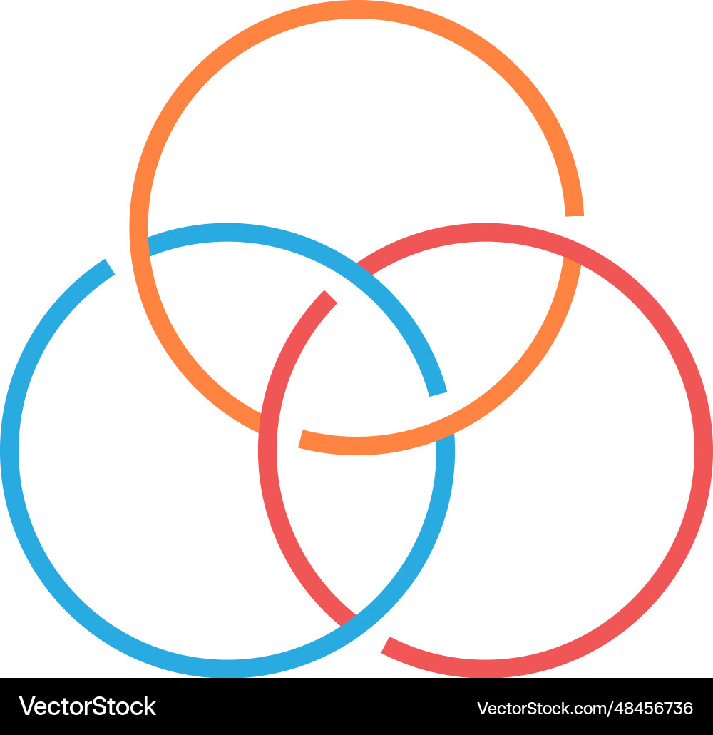 Crossed circles text frame color line shape Crossed circles text frame color line shape vector image