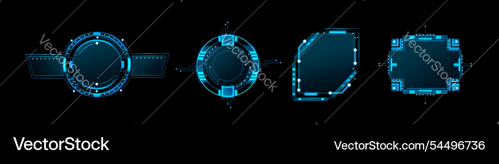 Hud ui Spiel Frame Tech Interface Bildschirmelement Vektorbild