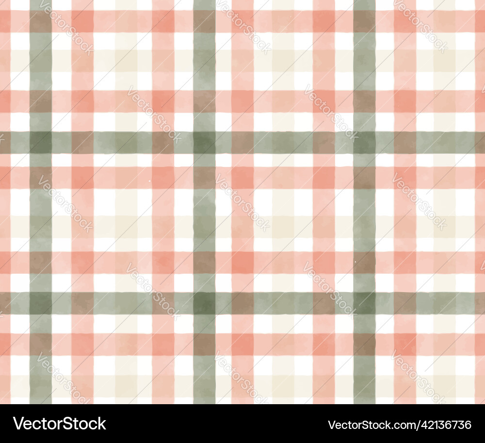 Pastel Salbei und Pfirsich Orange Aquarell Plaid Pastel Salbei und Pfirsich Orange Aquarell Plaid vektorbild