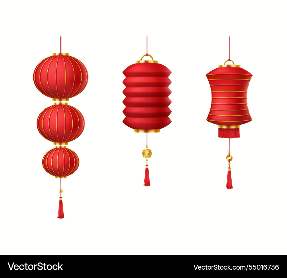 Traditional chinese lanterns for holiday Traditional chinese lanterns for holiday vector image