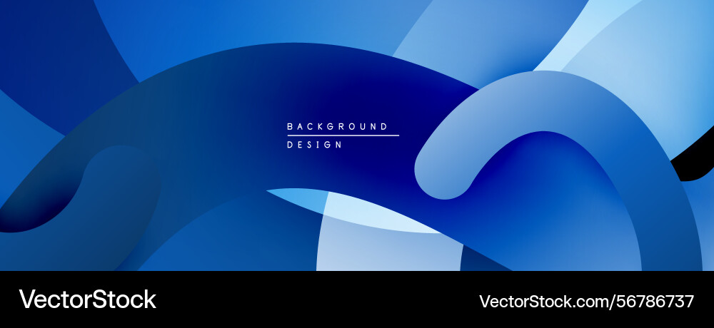 Abstract blue design smooth curves overlap Abstract blue design smooth curves overlap Vector Image