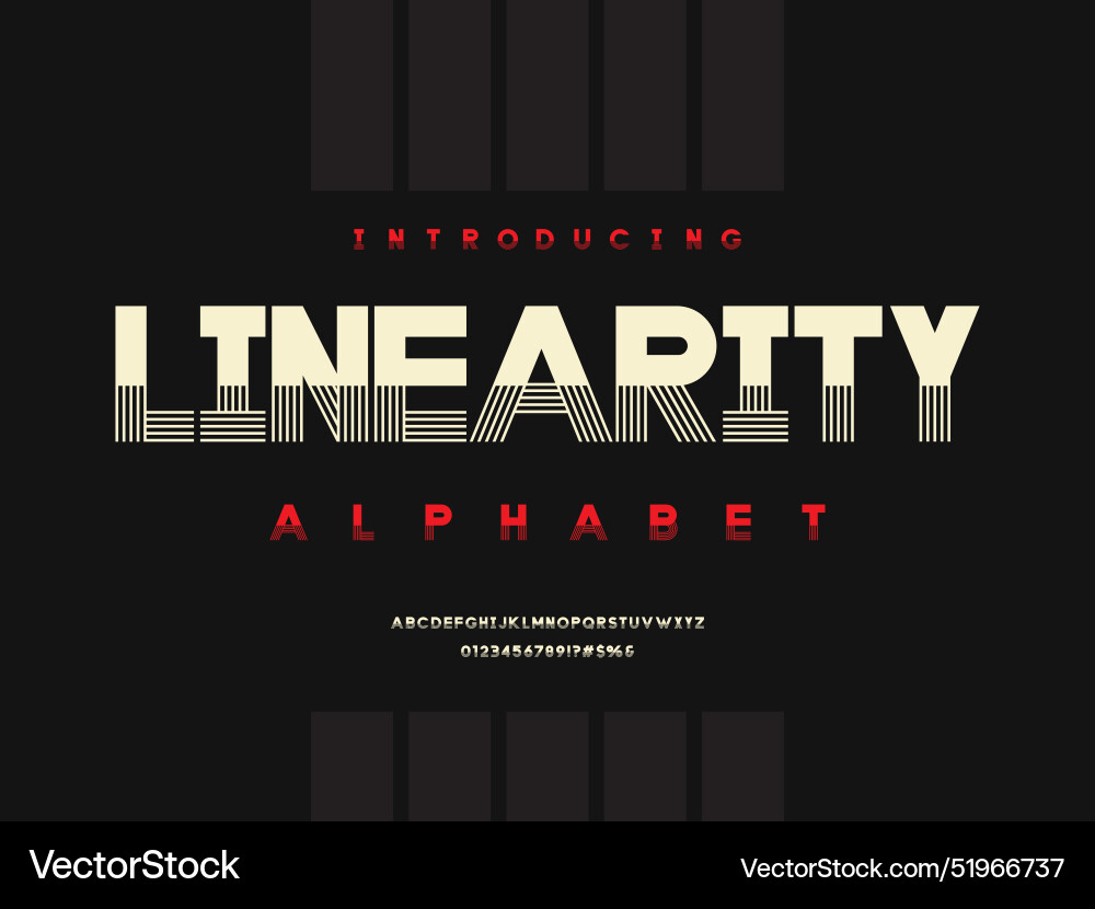 Abstract Linear Font Set vector image