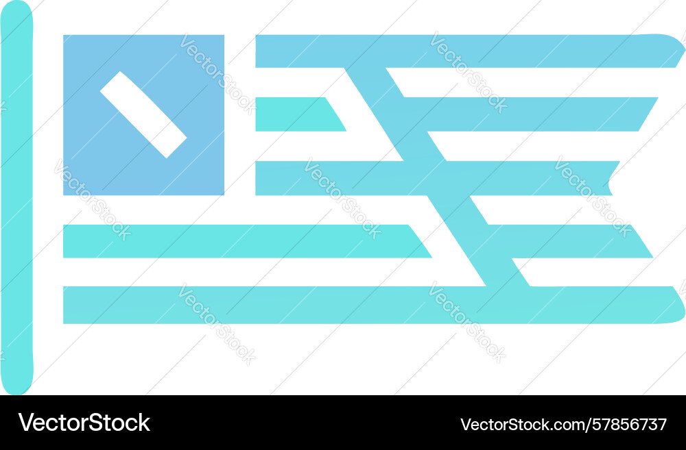 Abstract striped flag with vertical element Vector Image