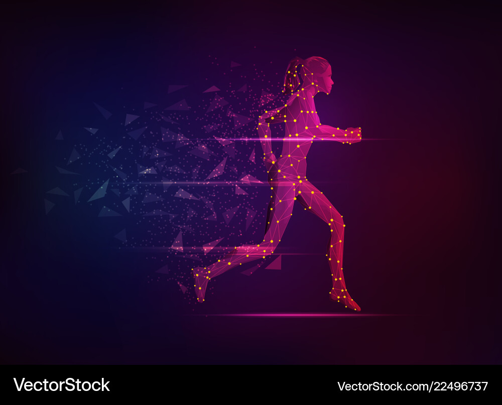 Dynamic Runner Polygon Vector Image