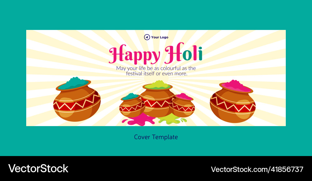 Happy holi cover page design Happy holi cover page design vektorbild
