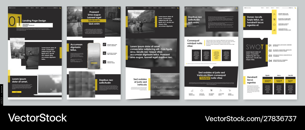 Landing page design from website template Landing page design from website template vector image