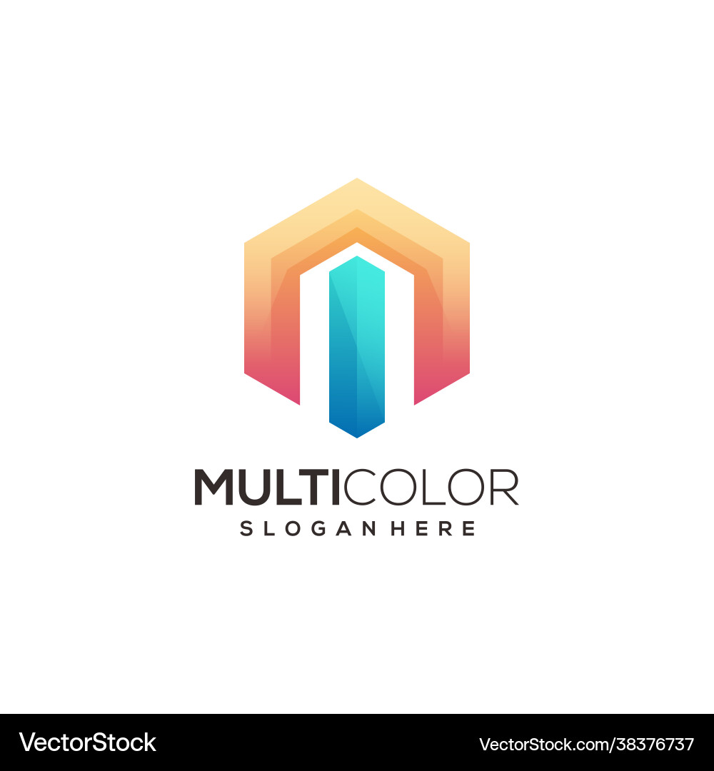 Letter m logo colorful abstract gradient Letter m logo colorful abstract gradient Vector Image