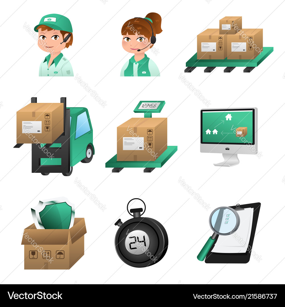 Logistic icons Royalty Free Vector Image - VectorStock