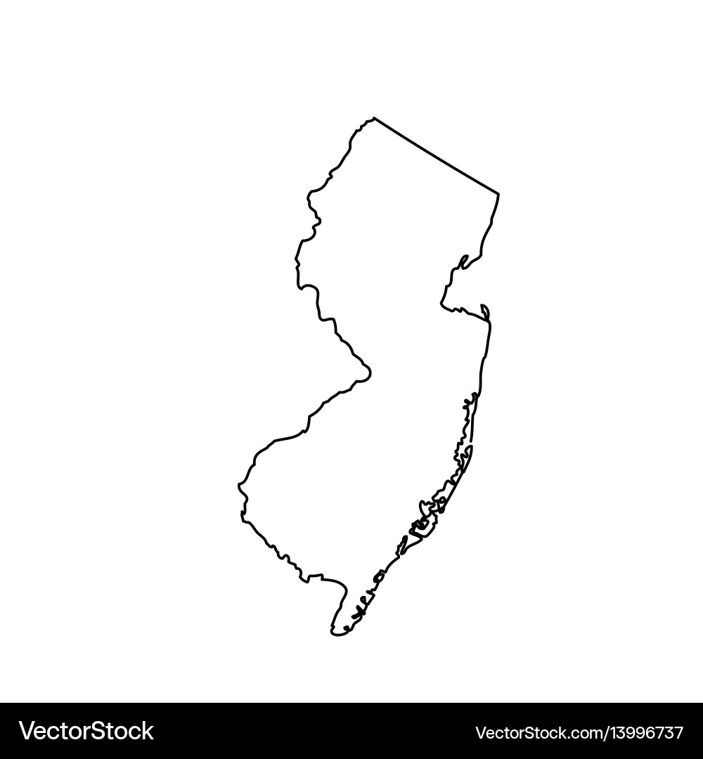 Map of the us state new jersey vector image