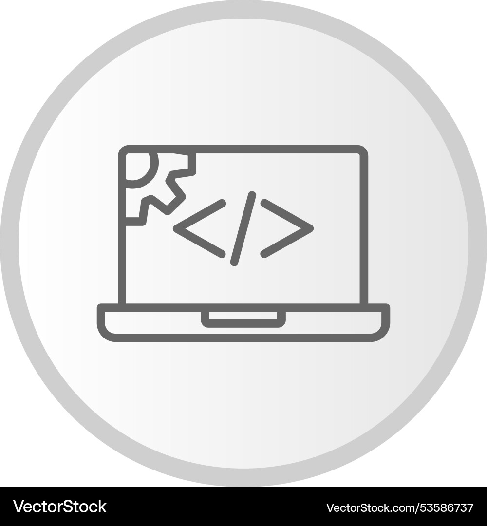 Web development line circle grey icon Vector Image