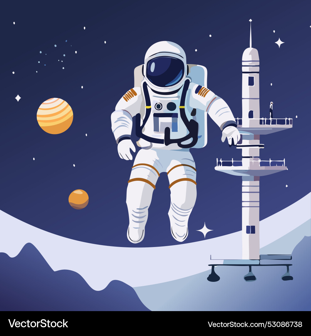 Astronaut in outer space Vector Image