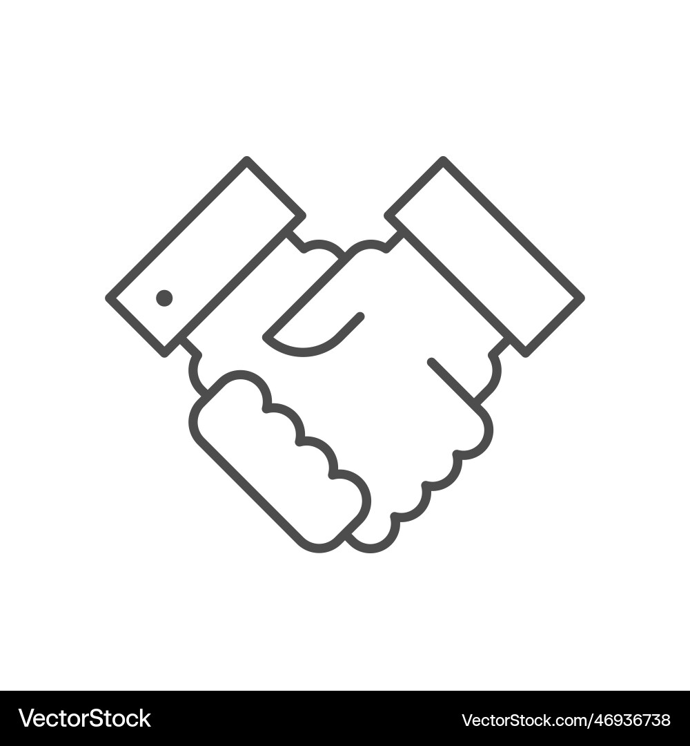 Business Handshake Linie Umriss Symbol Business Handshake Linie Umriss Symbol vektorbild