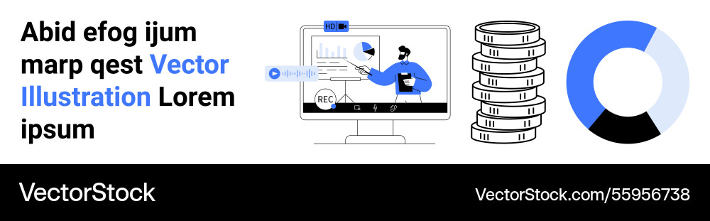 Data analysis concept with teamwork graphs coins Data analysis concept with teamwork graphs coins vector image