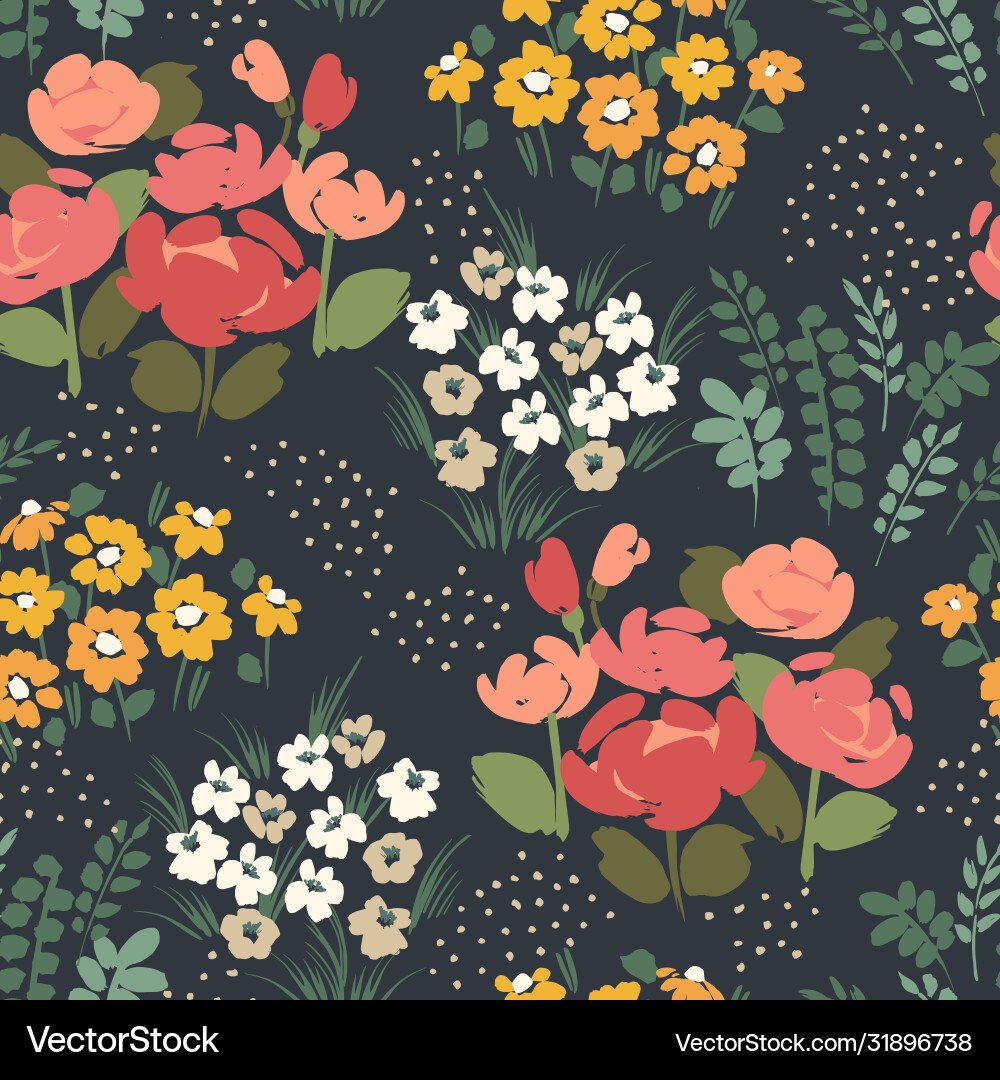 Floral Seamless Pattern Vector Image