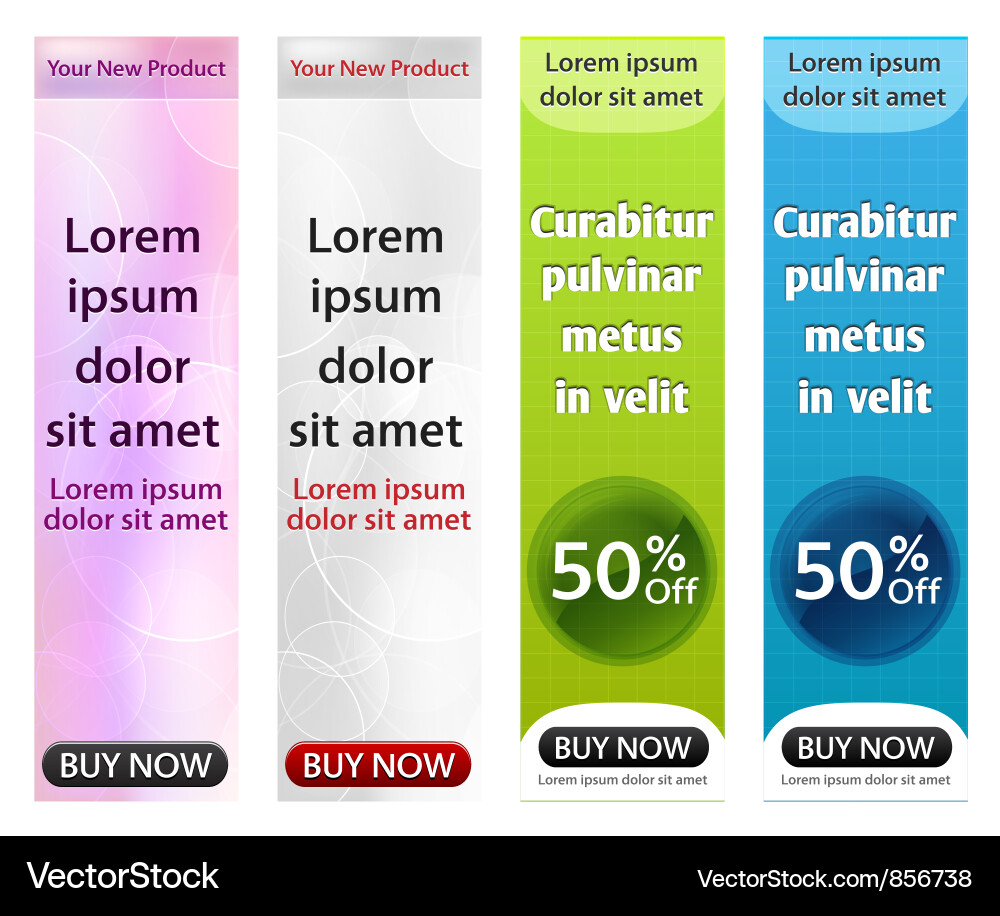 Glossy Web Banner Set Vektorbild
