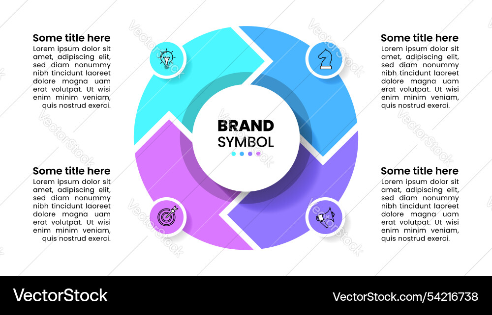 Infographic template circle in loop with arrows Infographic template circle in loop with arrows vector image