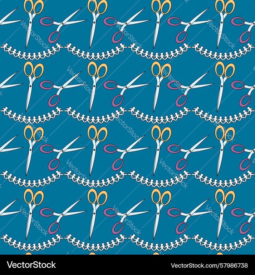 Seamless pattern with school scissors Vector Image