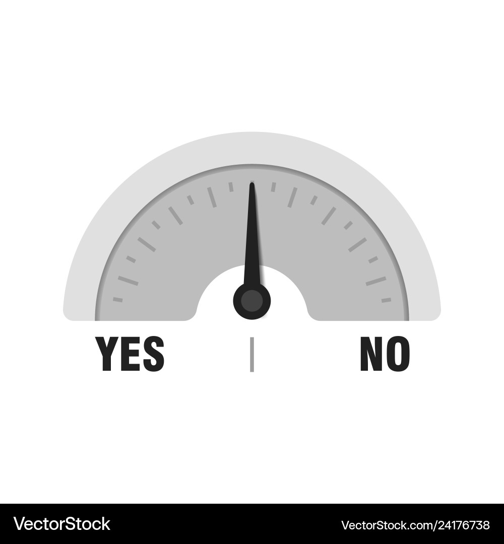 Yes No Gauge Indicator vector image