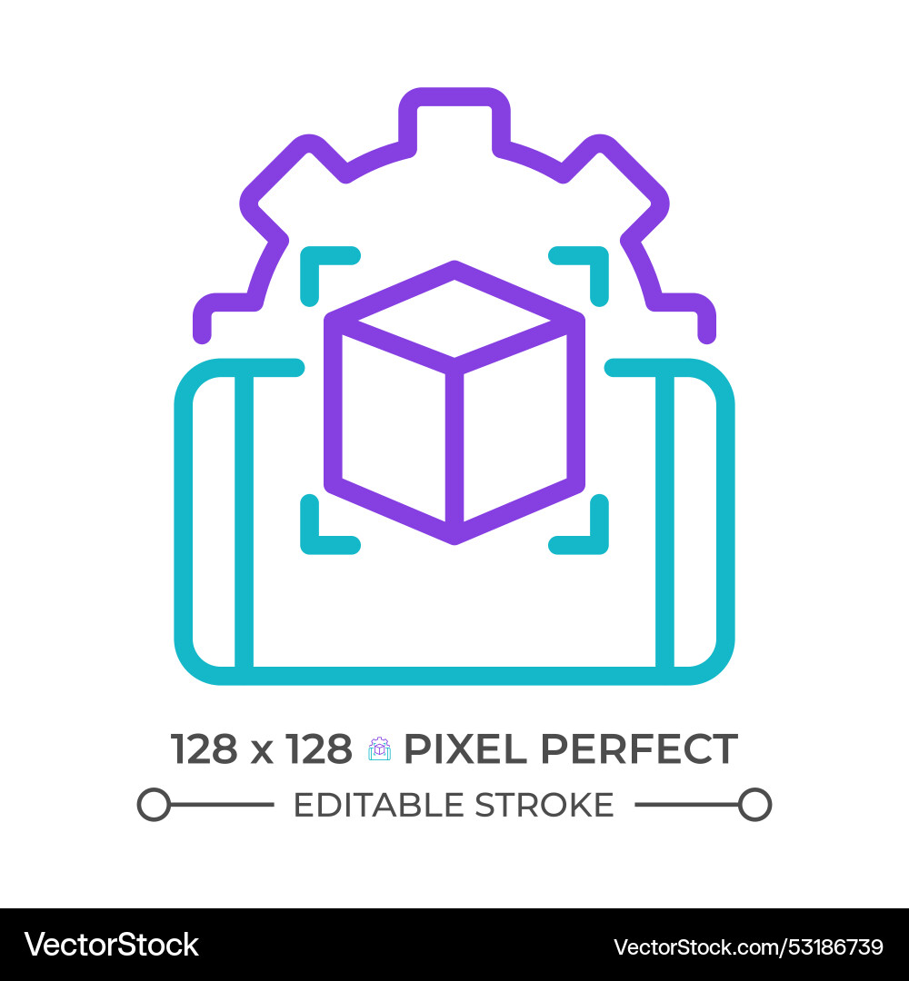 Ar development two color line icon Vector Image